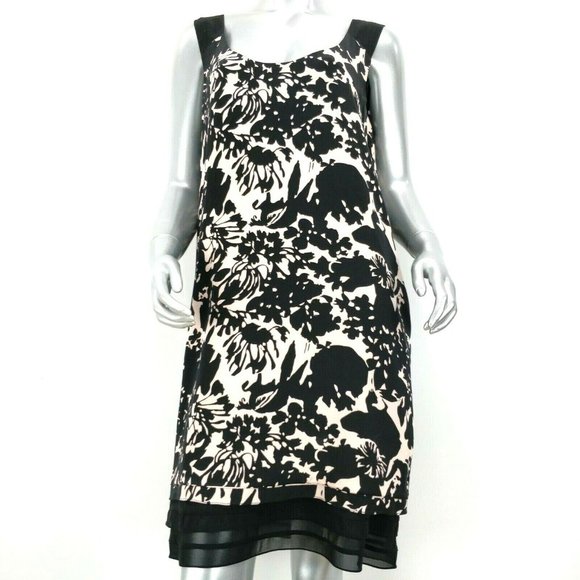 Diane Von Furstenberg Size 10 Silk Sleeveless Lined Floral Print Shift Dress - Picture 2 of 9